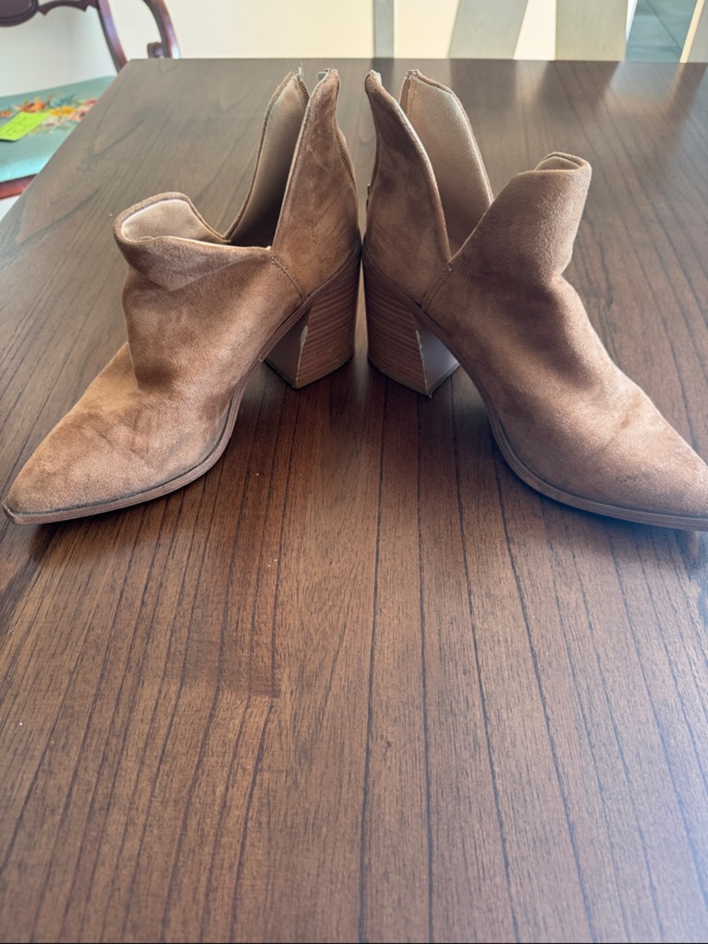 Women’s Suede Brown Cutout Ankle Booties